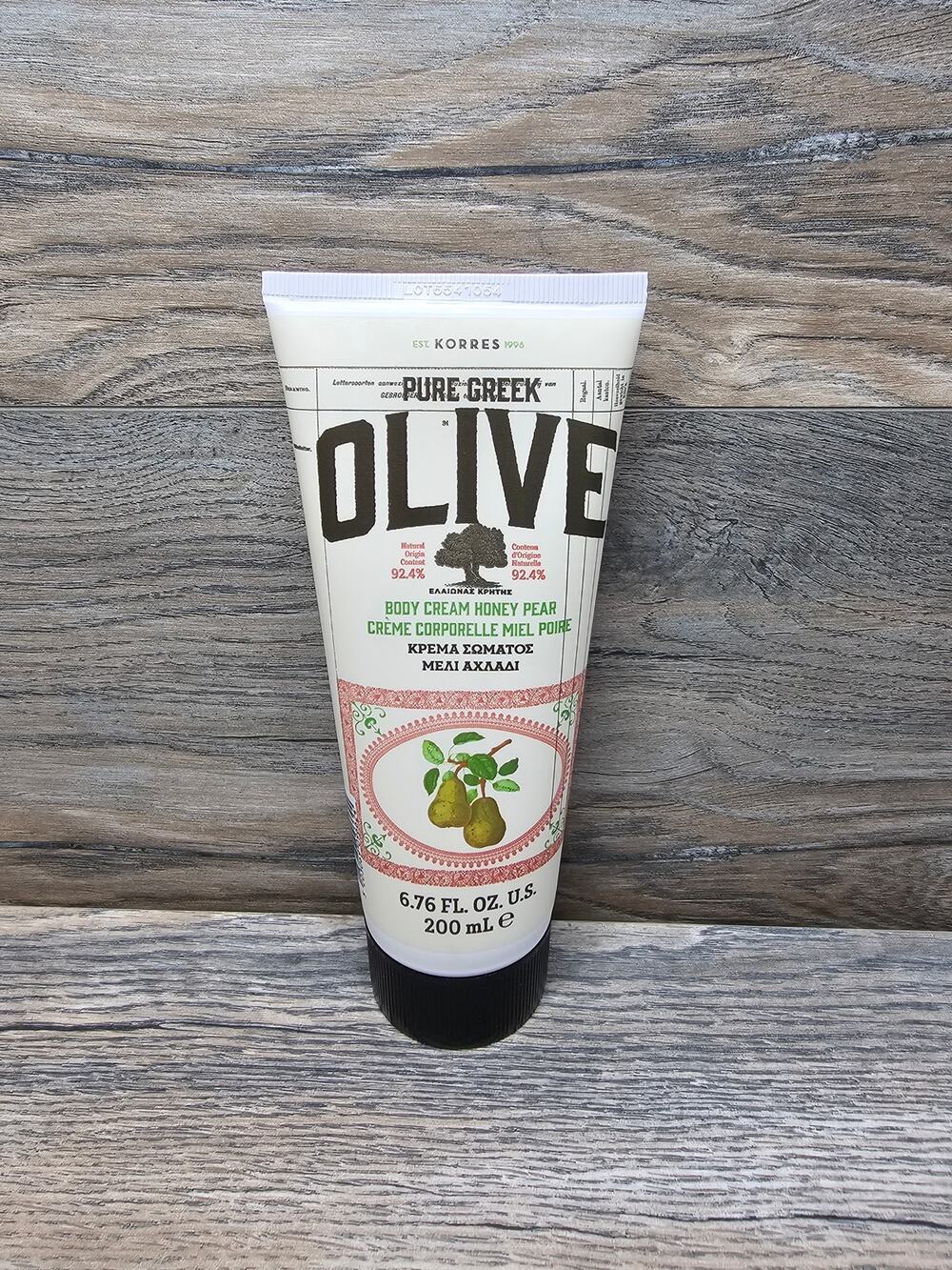 Korres Pure Greek Olive Body Cream Honey Pear 6.76oz